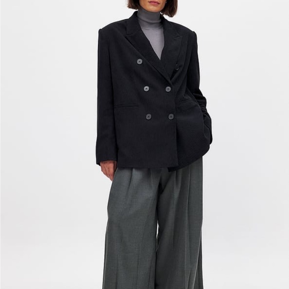 NA-KD Oversized Double Breasted Corduroy Blazer